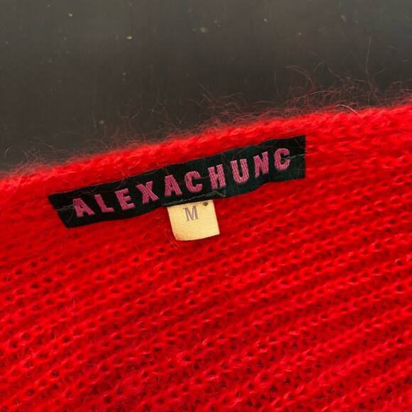 Alexachung red wrap style open back mohair blend sweater size Medium - Picture 7 of 16